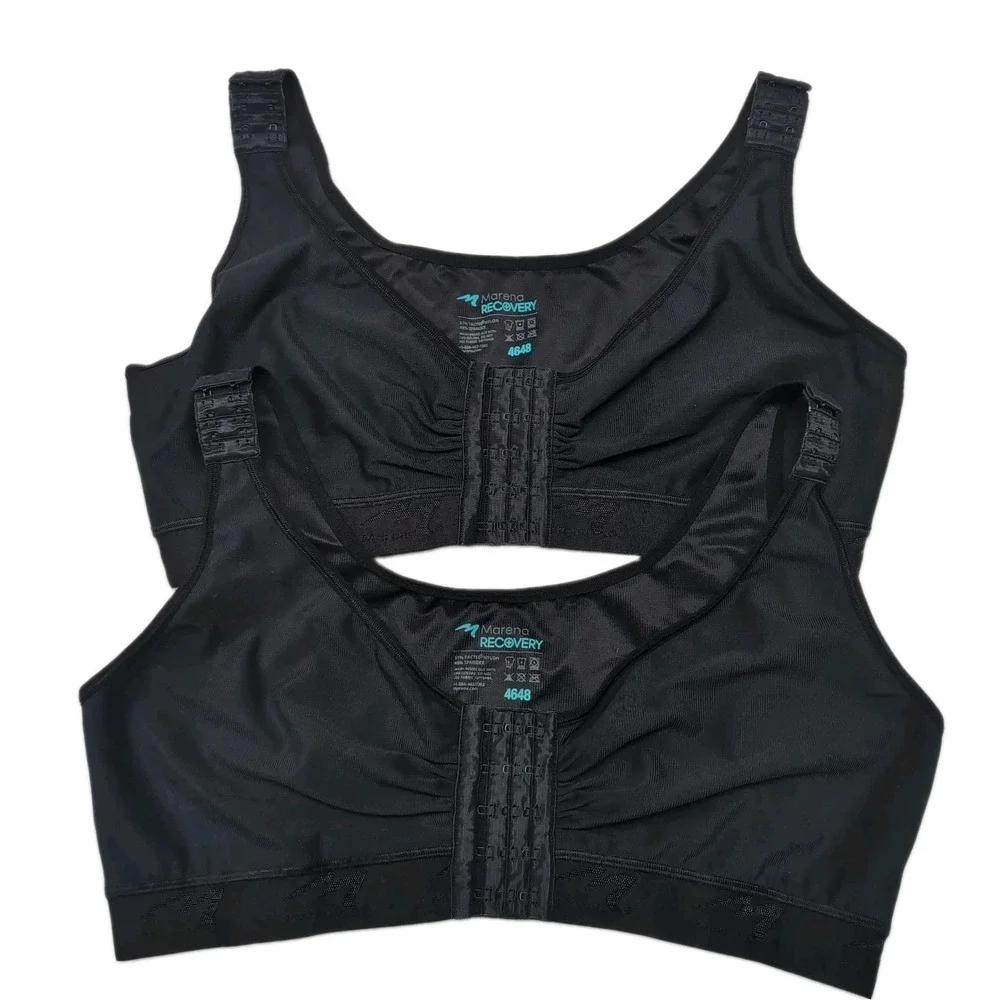 Marena Recovery Post Surgical Compression Bras Size 2XL 4648 Black Lot of 2 - Picture 1 of 5